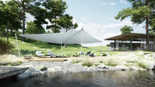 Weißes asymmetrisches Sonnensegel